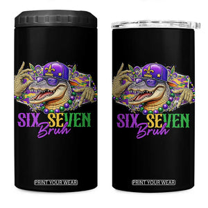 Funny Mardi Gras Six Seven Bruh 4 in 1 Can Cooler Tumbler 67 Meme Mardigator Alligator TS11 One Size: 16 oz Black Print Your Wear
