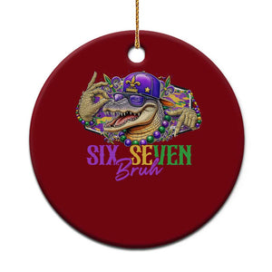 Funny Mardi Gras Six Seven Bruh Ceramic Ornament 67 Meme Mardigator Alligator TS11 1pc Red Print Your Wear