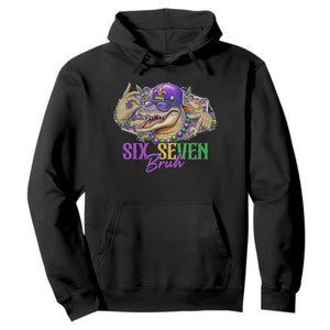 Funny Mardi Gras Six Seven Bruh Hoodie 67 Meme Mardigator Alligator TS11 Black Print Your Wear