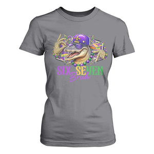 Funny Mardi Gras Six Seven Bruh T Shirt For Women 67 Meme Mardigator Alligator TS11 Charcoal Print Your Wear