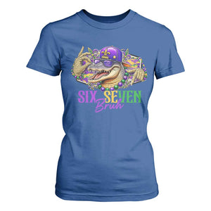 Funny Mardi Gras Six Seven Bruh T Shirt For Women 67 Meme Mardigator Alligator TS11 Royal Blue Print Your Wear