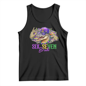 Funny Mardi Gras Six Seven Bruh Tank Top 67 Meme Mardigator Alligator TS11 Black Print Your Wear