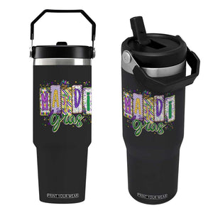Mardi Gras Flip Straw Tumbler New Orleans Carnival Girly Fat Tuesday TS11 One Size: 30 oz Black Print Your Wear