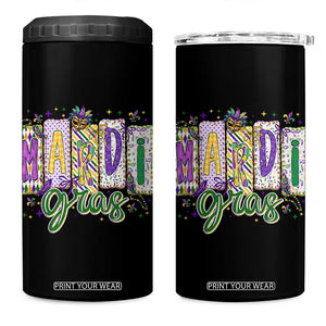 Mardi Gras 4 in 1 Can Cooler Tumbler New Orleans Carnival Girly Fat Tuesday TS11 One Size: 16 oz Black Print Your Wear