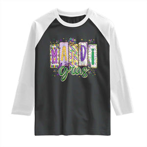 Mardi Gras Raglan Shirt New Orleans Carnival Girly Fat Tuesday TS11 Black White Print Your Wear