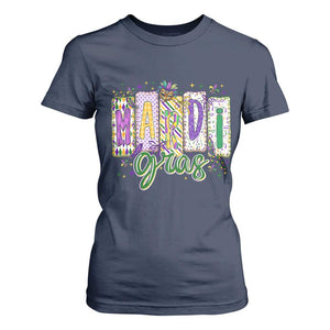 Mardi Gras T Shirt For Women New Orleans Carnival Girly Fat Tuesday TS11 Navy Print Your Wear