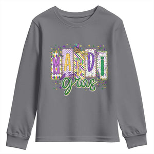 Mardi Gras Youth Sweatshirt New Orleans Carnival Girly Fat Tuesday TS11 Charcoal Print Your Wear