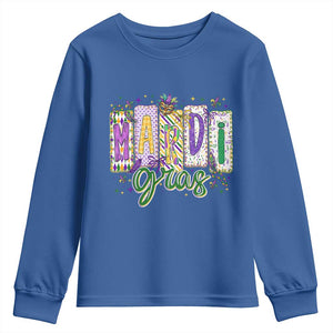 Mardi Gras Youth Sweatshirt New Orleans Carnival Girly Fat Tuesday TS11 Royal Blue Print Your Wear