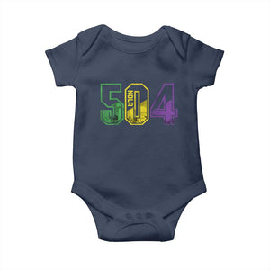 Mardi Gras 504 Nola New Orleans Louisiana LA Baby Onesie TS11 Navy Print Your Wear