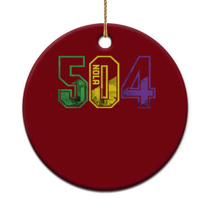 Mardi Gras 504 Nola New Orleans Louisiana LA Ceramic Ornament TS11 1pc Red Print Your Wear