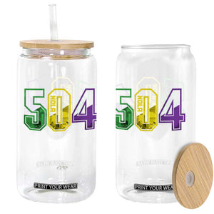 Mardi Gras 504 Nola New Orleans Louisiana LA Glass Can TS11 Print Your Wear