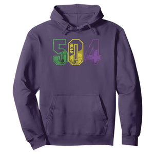 Mardi Gras 504 Nola New Orleans Louisiana LA Hoodie TS11 Purple Print Your Wear