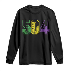 Mardi Gras 504 Nola New Orleans Louisiana LA Long Sleeve Shirt TS11 Black Print Your Wear