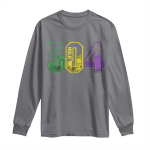Mardi Gras 504 Nola New Orleans Louisiana LA Long Sleeve Shirt TS11 Charcoal Print Your Wear