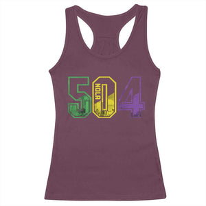 Mardi Gras 504 Nola New Orleans Louisiana LA Racerback Tank Top TS11 Maroon Print Your Wear