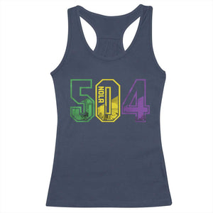 Mardi Gras 504 Nola New Orleans Louisiana LA Racerback Tank Top TS11 Navy Print Your Wear
