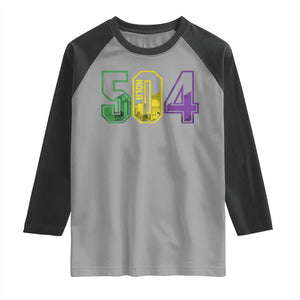 Mardi Gras 504 Nola New Orleans Louisiana LA Raglan Shirt TS11 Sport Gray Black Print Your Wear