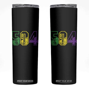 Mardi Gras 504 Nola New Orleans Louisiana LA Skinny Tumbler TS11 Black Print Your Wear