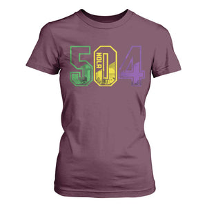 Mardi Gras 504 Nola New Orleans Louisiana LA T Shirt For Women TS11 Maroon Print Your Wear