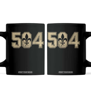 504 Nola New Orleans Louisiana LA Coffee Mug Fleur De Lis TS11 Black Print Your Wear