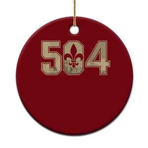 504 Nola New Orleans Louisiana LA Ceramic Ornament Fleur De Lis TS11 1pc Red Print Your Wear