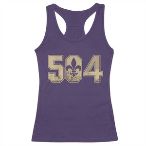 504 Nola New Orleans Louisiana LA Racerback Tank Top Fleur De Lis TS11 Purple Print Your Wear