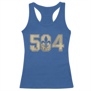 504 Nola New Orleans Louisiana LA Racerback Tank Top Fleur De Lis TS11 Royal Blue Print Your Wear
