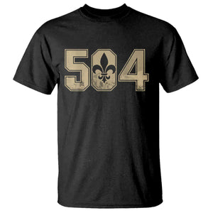 504 Nola New Orleans Louisiana LA T Shirt Fleur De Lis TS11 Black Print Your Wear