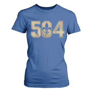 504 Nola New Orleans Louisiana LA T Shirt For Women Fleur De Lis TS11 Royal Blue Print Your Wear