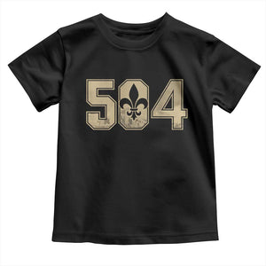 504 Nola New Orleans Louisiana LA Toddler T Shirt Fleur De Lis TS11 Black Print Your Wear