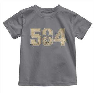 504 Nola New Orleans Louisiana LA Toddler T Shirt Fleur De Lis TS11 Charcoal Print Your Wear