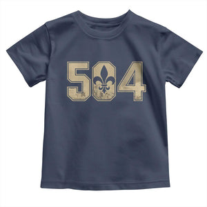 504 Nola New Orleans Louisiana LA Toddler T Shirt Fleur De Lis TS11 Navy Print Your Wear