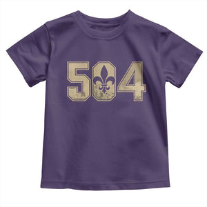 504 Nola New Orleans Louisiana LA Toddler T Shirt Fleur De Lis TS11 Purple Print Your Wear
