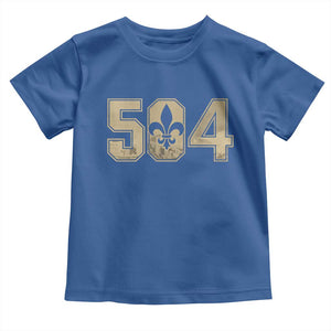 504 Nola New Orleans Louisiana LA Toddler T Shirt Fleur De Lis TS11 Royal Blue Print Your Wear