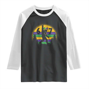 Funny Bigfoot 67 Mardi Gras Raglan Shirt Sasquatch Parade Jester Hat TS11 Black White Print Your Wear