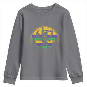 Funny Bigfoot 67 Mardi Gras Youth Sweatshirt Sasquatch Parade Jester Hat TS11 Charcoal Print Your Wear