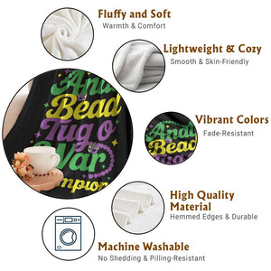 Funny Anal Bead Tug O War Mardi Gras Throw Blanket Fat Tuesday Carnival Adult Humor TS11 Print Your Wear