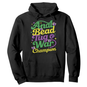 Funny Anal Bead Tug O War Mardi Gras Hoodie Fat Tuesday Carnival Adult Humor TS11 Black Print Your Wear