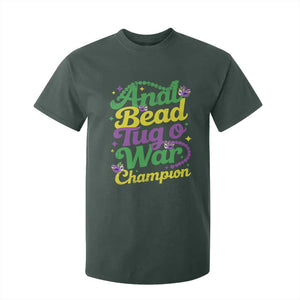Funny Anal Bead Tug O War Mardi Gras T Shirt For Kid Fat Tuesday Carnival Adult Humor TS11 Dark Forest Green Print Your Wear