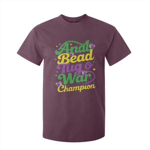 Funny Anal Bead Tug O War Mardi Gras T Shirt For Kid Fat Tuesday Carnival Adult Humor TS11 Maroon Print Your Wear