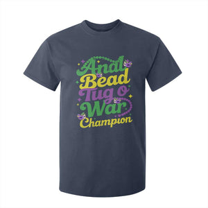 Funny Anal Bead Tug O War Mardi Gras T Shirt For Kid Fat Tuesday Carnival Adult Humor TS11 Navy Print Your Wear