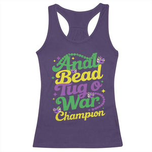 Funny Anal Bead Tug O War Mardi Gras Racerback Tank Top Fat Tuesday Carnival Adult Humor TS11 Purple Print Your Wear