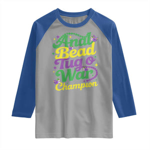 Funny Anal Bead Tug O War Mardi Gras Raglan Shirt Fat Tuesday Carnival Adult Humor TS11 Sport Gray Royal Print Your Wear