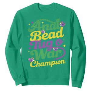 Funny Anal Bead Tug O War Mardi Gras Sweatshirt Fat Tuesday Carnival Adult Humor TS11 Irish Green Print Your Wear
