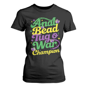 Funny Anal Bead Tug O War Mardi Gras T Shirt For Women Fat Tuesday Carnival Adult Humor TS11 Black Print Your Wear
