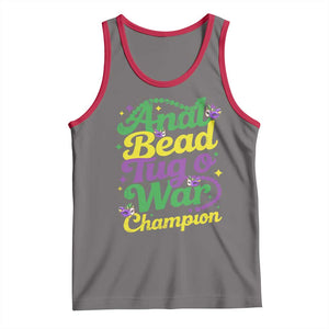 Funny Anal Bead Tug O War Mardi Gras Tank Top Fat Tuesday Carnival Adult Humor TS11 Deep Heather Red Print Your Wear