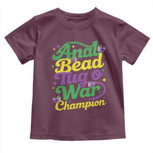 Funny Anal Bead Tug O War Mardi Gras Toddler T Shirt Fat Tuesday Carnival Adult Humor TS11 Maroon Print Your Wear