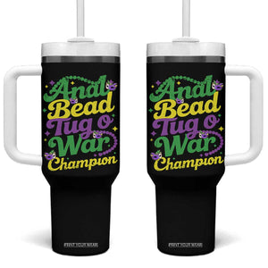 Funny Anal Bead Tug O War Mardi Gras Tumbler With Handle Fat Tuesday Carnival Adult Humor TS11 One Size: 40 oz Black Print Your Wear