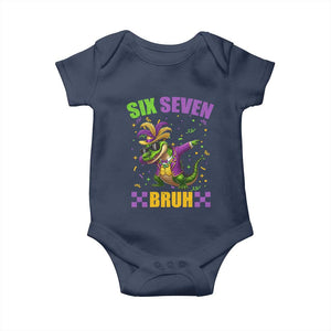 Funny 67 Mardi Gras Alligator Baby Onesie Six Seven Bruh Mardigator Dabbing Crocodile TS11 Navy Print Your Wear