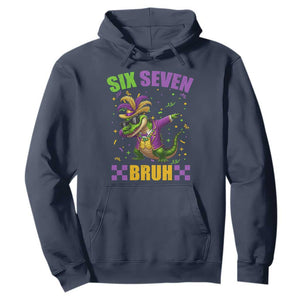 Funny 67 Mardi Gras Alligator Hoodie Six Seven Bruh Mardigator Dabbing Crocodile TS11 Navy Print Your Wear
